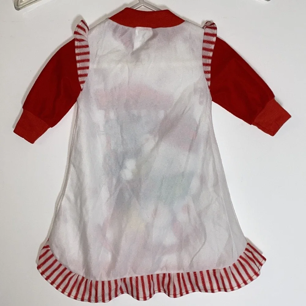 Vintage Girls 70s 80s Christmas Teddy Bear Nightgown HHC Artwork Flaws GUC Sz 9m